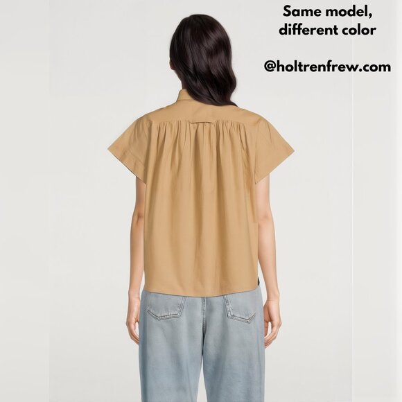 SzM Citizens of Humanity Cap-Sleeve Blouse in Mocha Mousse - RUNS LARGE - Picture 12 of 12
